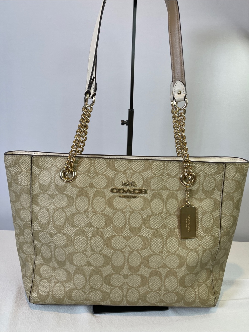 Coach Signature Canvas Tote Bag in Beige